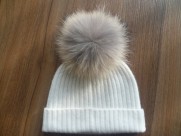 cashmere hat with fur pompom , SFA-801