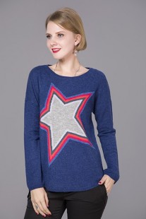 Intarsia cashmere sweater, W-30-B