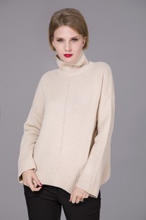 Turtleneck pullover cashmere women sweater, WF1763112