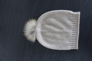 Gray Kid's Cashmere Hat, MM-9