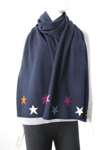 Blue cashmere scarf , WS-03