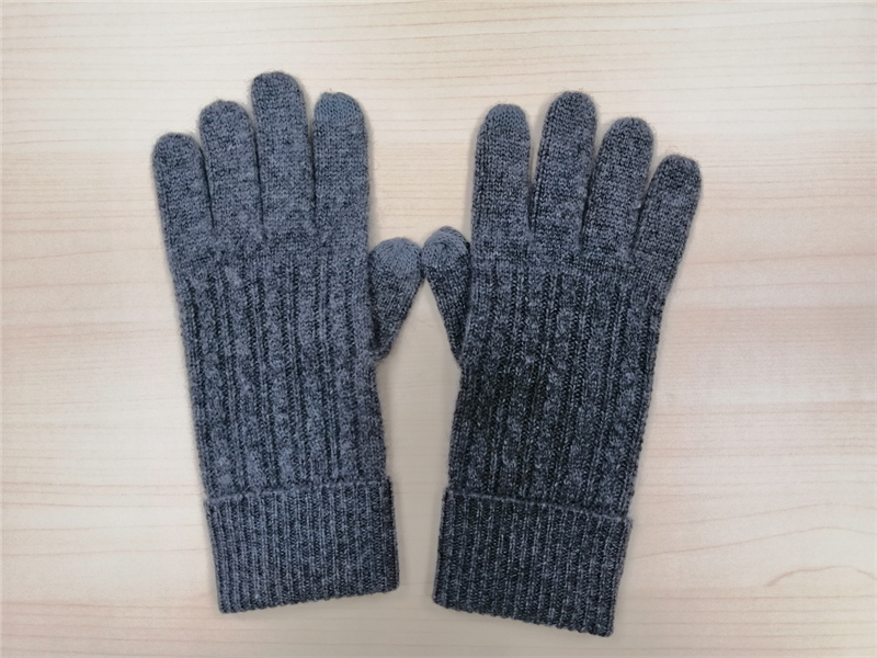 Cable Knitted Cashmere Telefingers Gloves SFA-GT01