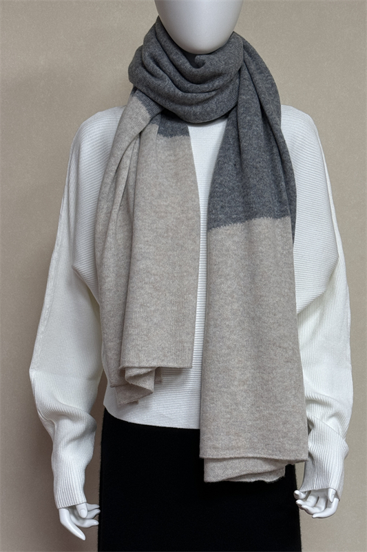 Two ends color scheme diagonal clip cashmere scarf