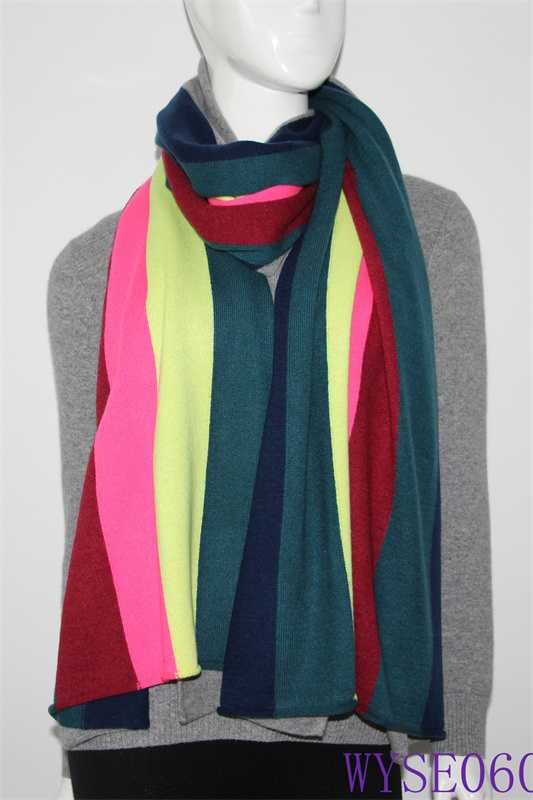 Refined 100% Cashmere Pinstripe Scarf with Self-Rolling Edges