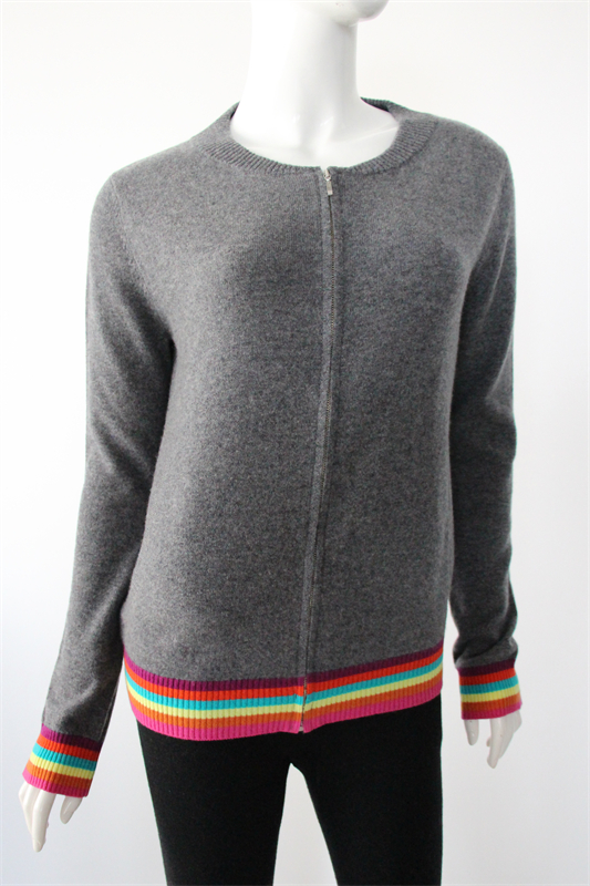 Cashmere Sweater - Round Neck, Full Zip
