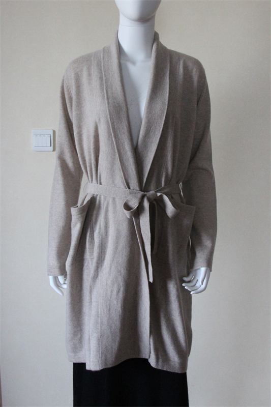 Long Belted Cashmere Sweater