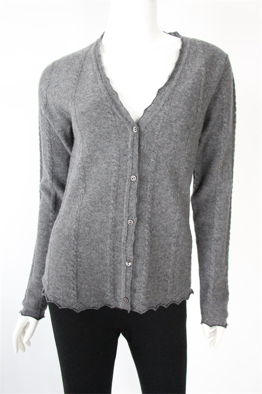 Intricate Knitted Lace Cashmere Cardigan