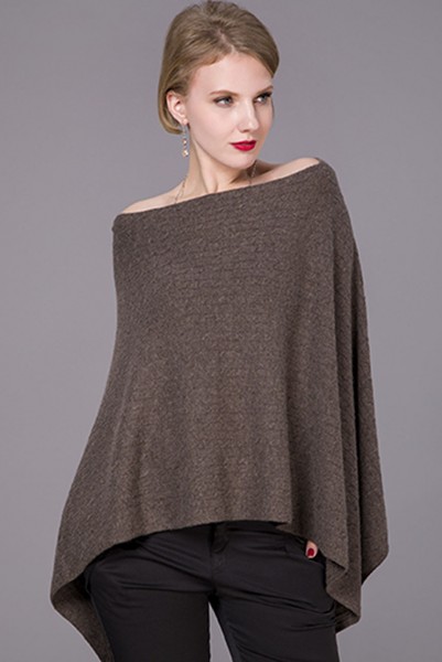 Cashmere cable knit poncho