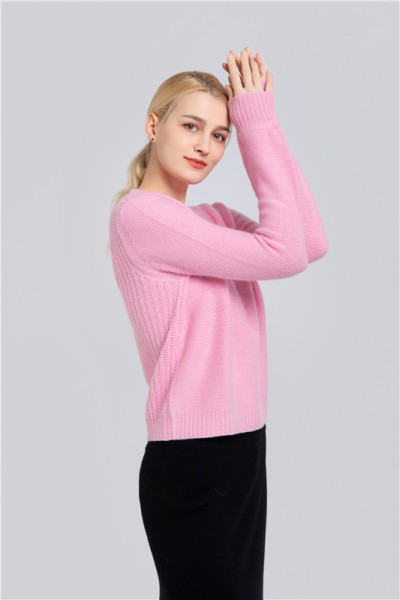 Women's round neck cashmere sweater
