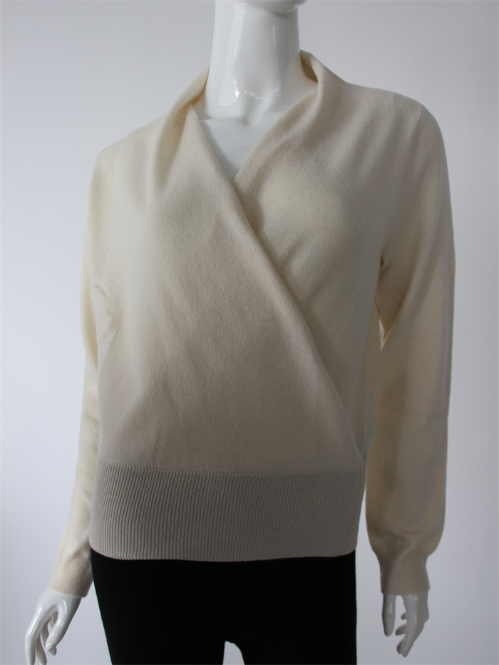 Women's Cross Neck Cashmere Sweater, 152-90