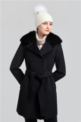 Cashmere Coat with fox fur collar, SFC-520