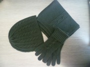 100% knitted cashmere scarf hat gloves, SFA-701